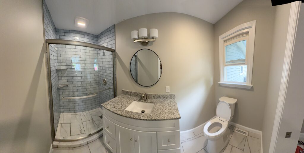 Bathroom vanity and walk-in shower remodel in Millersville, PA